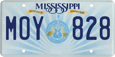 MS license plate MOY828