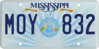 MS license plate MOY832