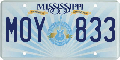 MS license plate MOY833