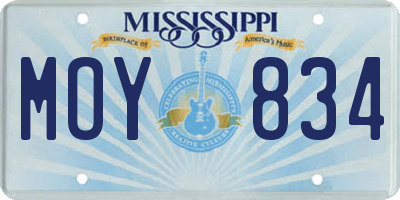 MS license plate MOY834