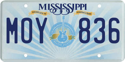 MS license plate MOY836
