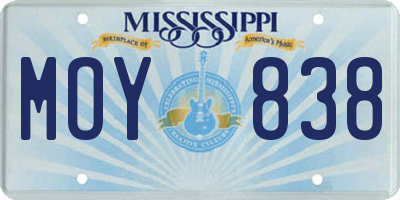 MS license plate MOY838