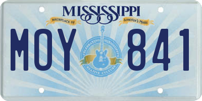 MS license plate MOY841
