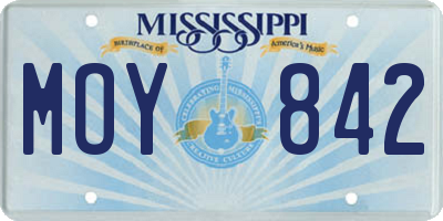 MS license plate MOY842