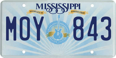 MS license plate MOY843