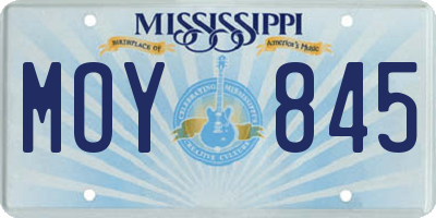 MS license plate MOY845
