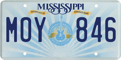 MS license plate MOY846