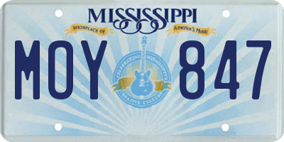 MS license plate MOY847