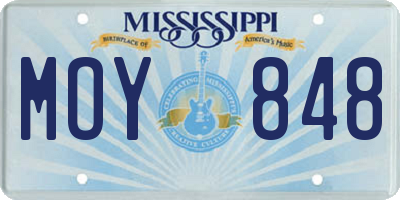 MS license plate MOY848