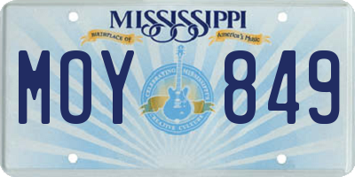 MS license plate MOY849