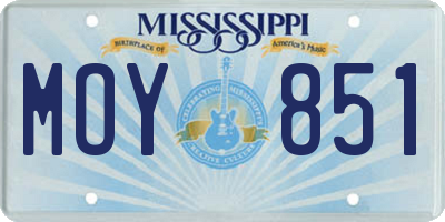 MS license plate MOY851