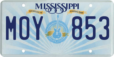 MS license plate MOY853