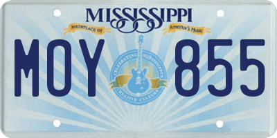 MS license plate MOY855