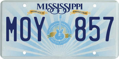 MS license plate MOY857