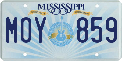 MS license plate MOY859