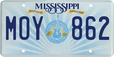 MS license plate MOY862