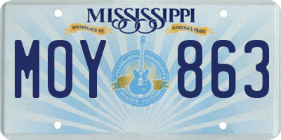 MS license plate MOY863