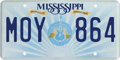 MS license plate MOY864