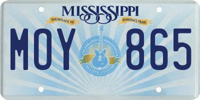 MS license plate MOY865