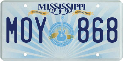 MS license plate MOY868