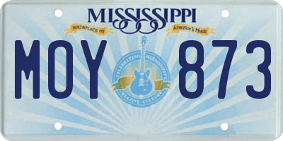 MS license plate MOY873