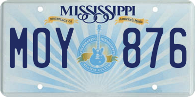 MS license plate MOY876