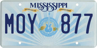 MS license plate MOY877