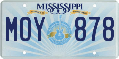 MS license plate MOY878
