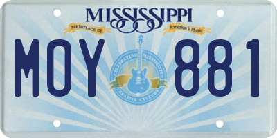 MS license plate MOY881