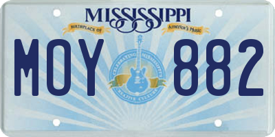 MS license plate MOY882