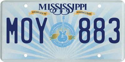 MS license plate MOY883