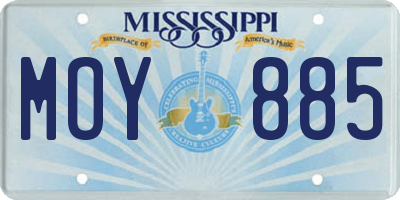 MS license plate MOY885