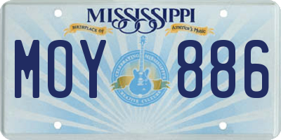 MS license plate MOY886