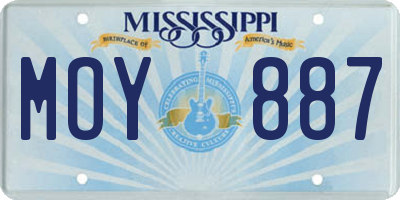 MS license plate MOY887
