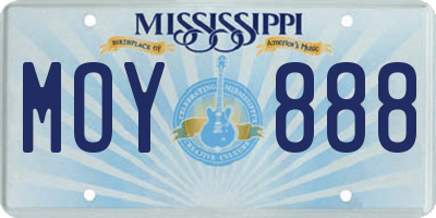 MS license plate MOY888