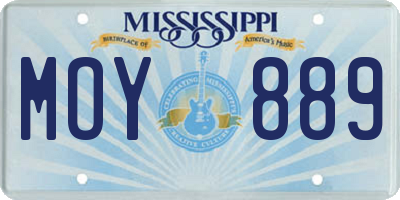 MS license plate MOY889