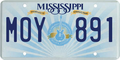 MS license plate MOY891
