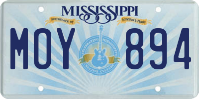 MS license plate MOY894