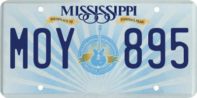 MS license plate MOY895