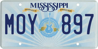 MS license plate MOY897