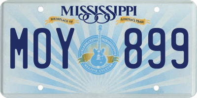 MS license plate MOY899