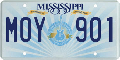 MS license plate MOY901