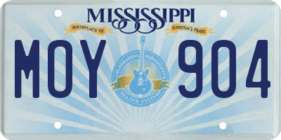 MS license plate MOY904