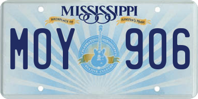 MS license plate MOY906