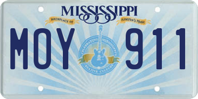 MS license plate MOY911