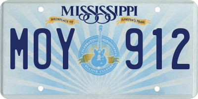 MS license plate MOY912