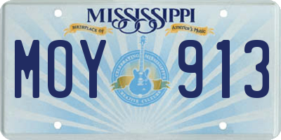 MS license plate MOY913