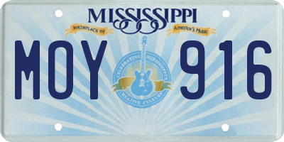 MS license plate MOY916