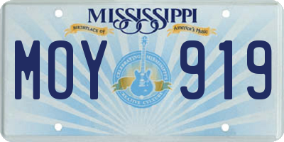 MS license plate MOY919