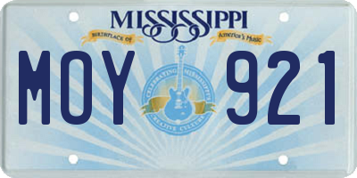 MS license plate MOY921